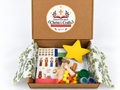 Open Christ & Crafts Nativity Activity Box, ages 2–5, with craft supplies and themed learning materials