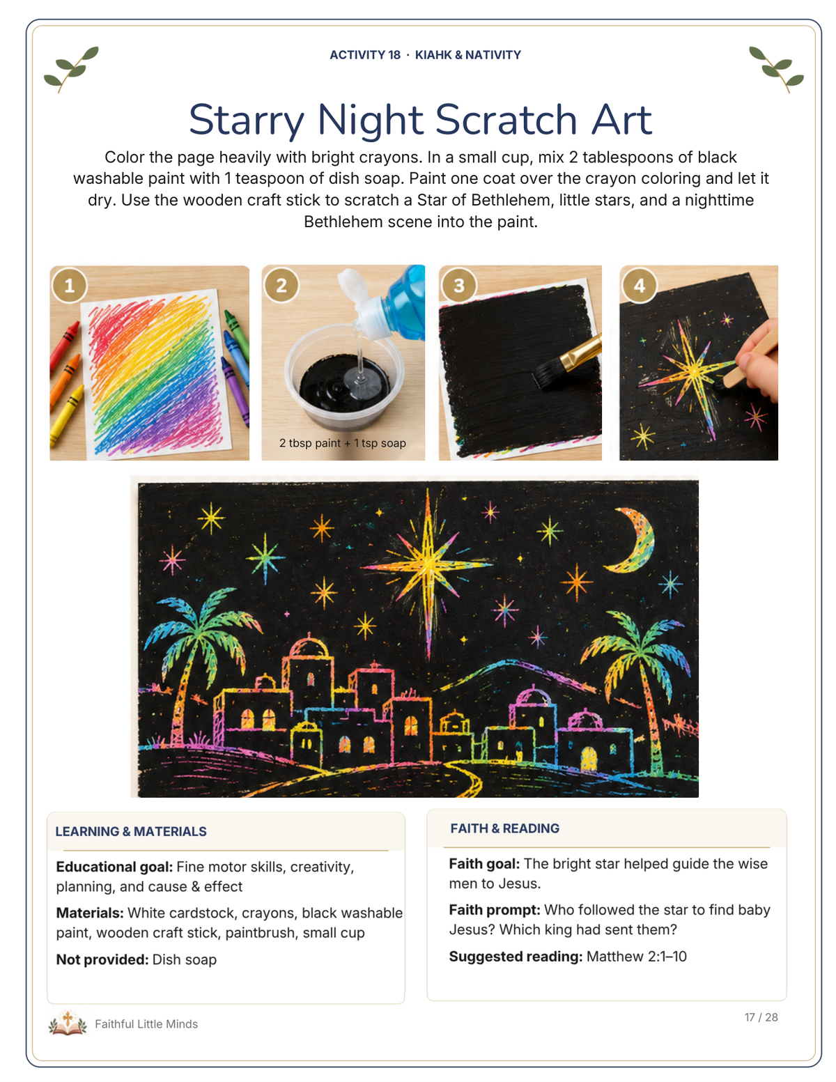 Activity 18 · Starry Night Scratch Art